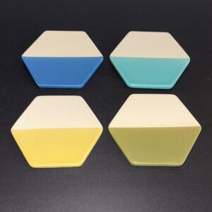 Pier 1 Hexagon Ceramic Coasters Set